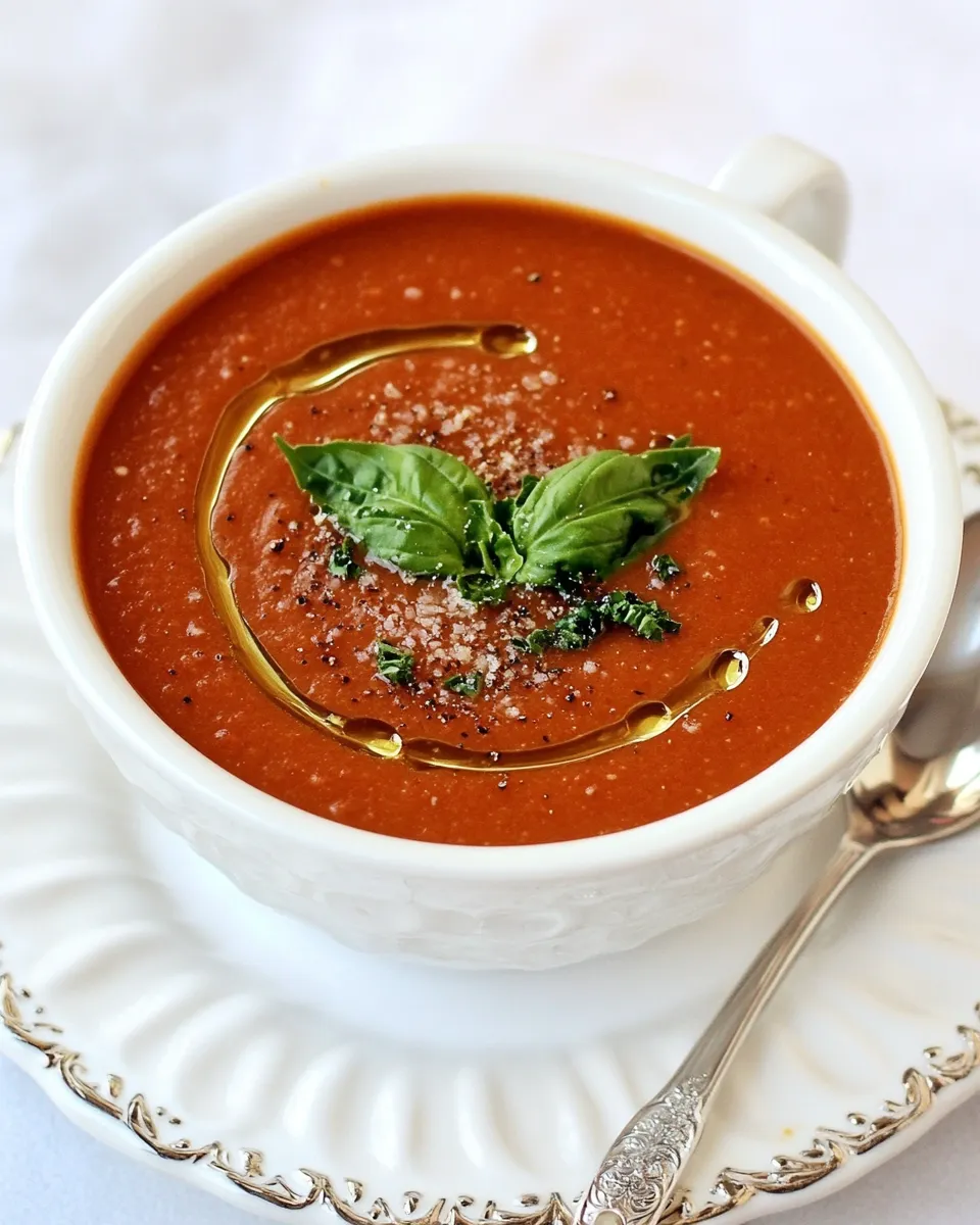 Delicious 10 Minute Tomato Soup shot