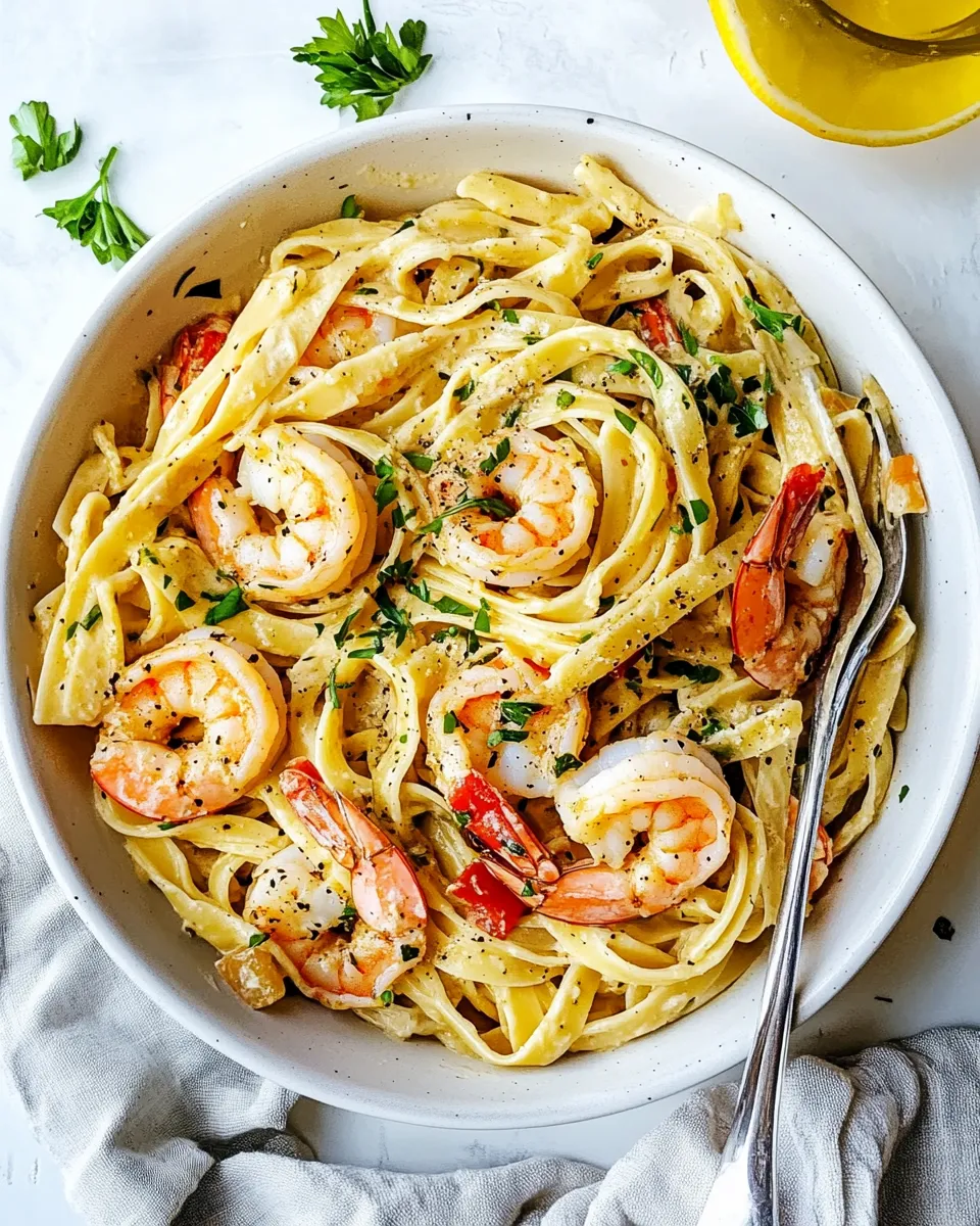 Easy 20 Minute Shrimp Fettuccine recipe photo