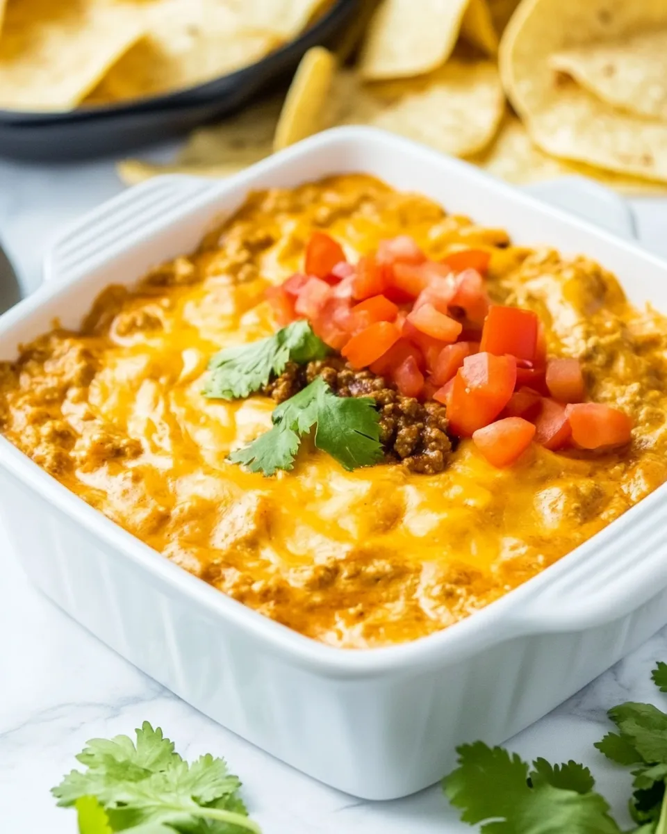 Delicious 4-Ingredient Beef Enchilada Dip food shot