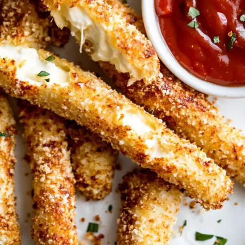 Homemade 5-Minute Baked Mozzarella Sticks photo