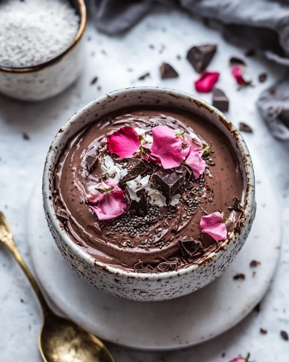 6 Ingredient Vegan Chocolate Chia Mousse.