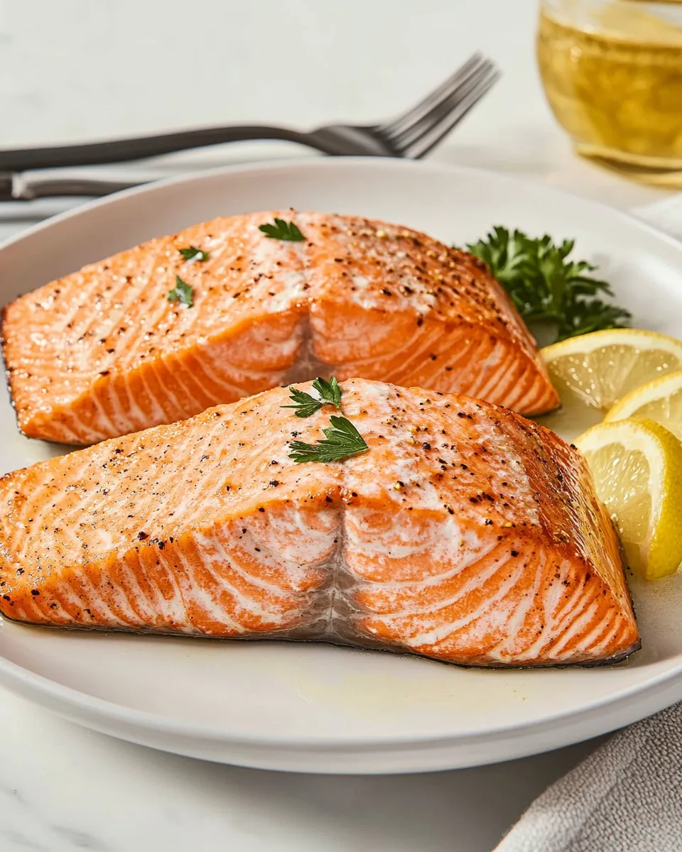 Easy Air-Fryer Salmon With Skin food shot