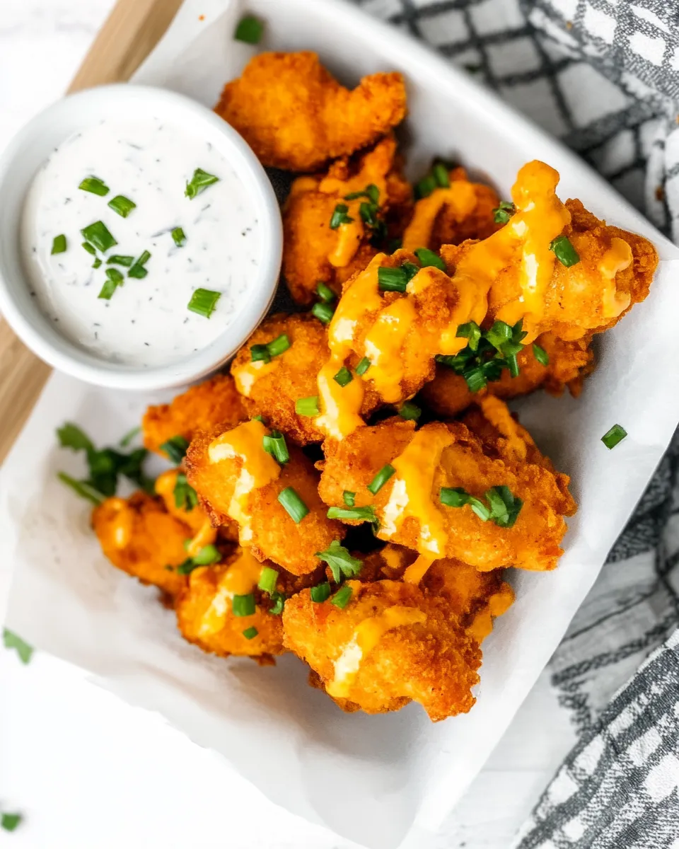 Delicious Air Fryer Buffalo Chicken Nuggets shot