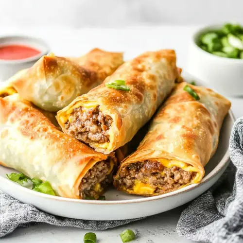 Homemade Air Fryer Cheeseburger Egg Rolls photo