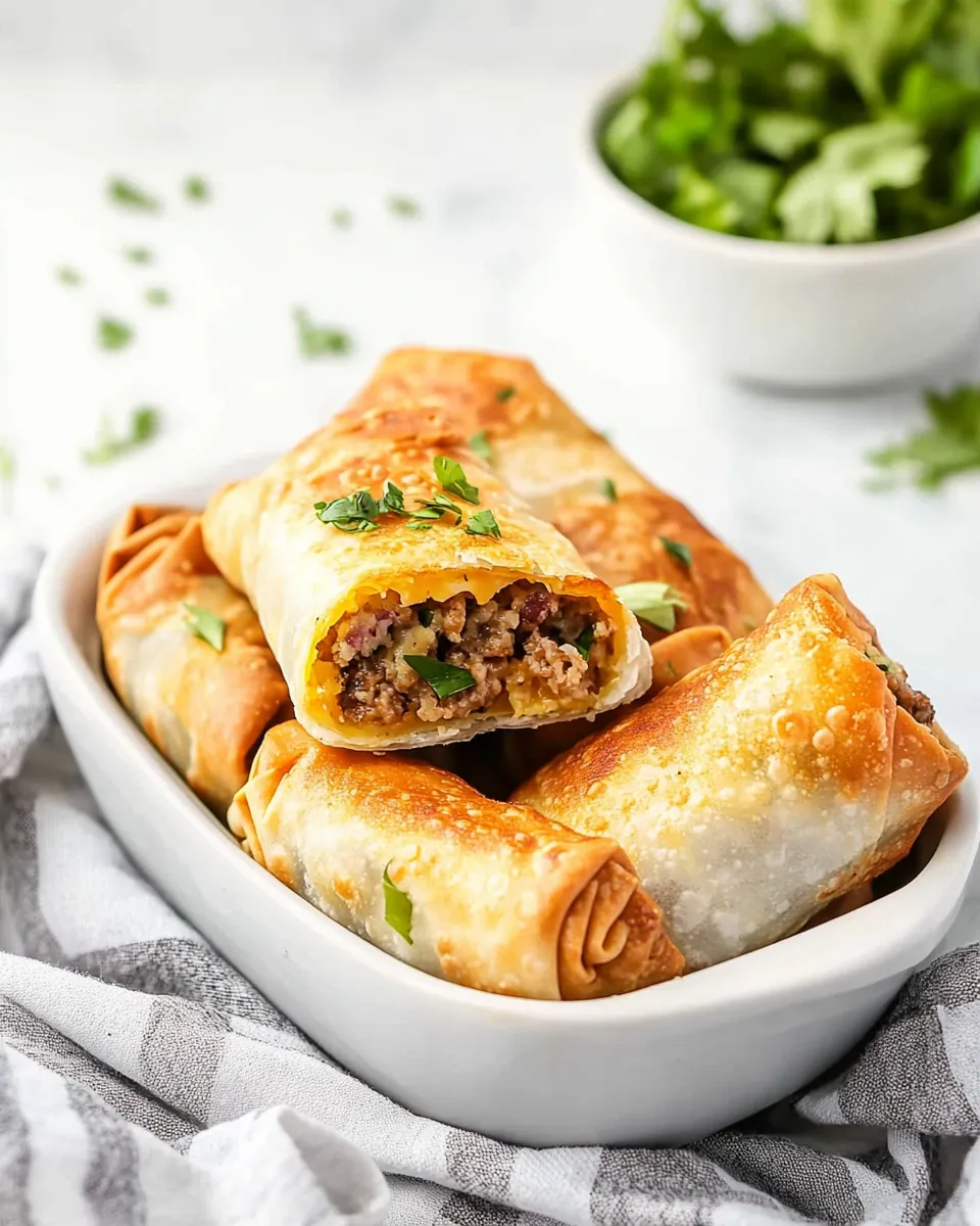 Delicious Air Fryer Cheeseburger Egg Rolls dish photo