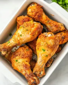 Homemade Air Fryer Garlic Parmesan Drumsticks plate image