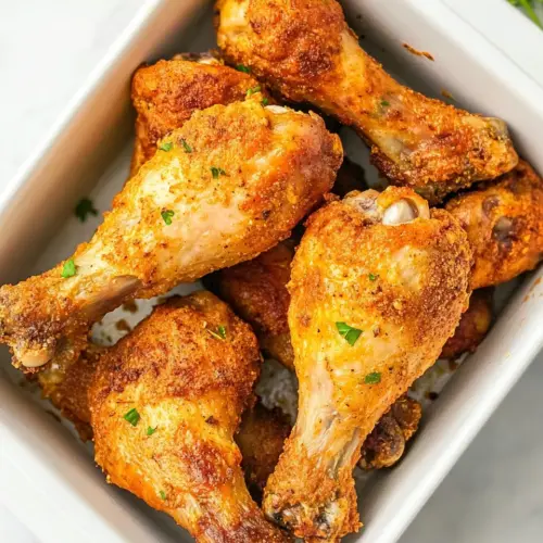 Homemade Air Fryer Garlic Parmesan Drumsticks plate image