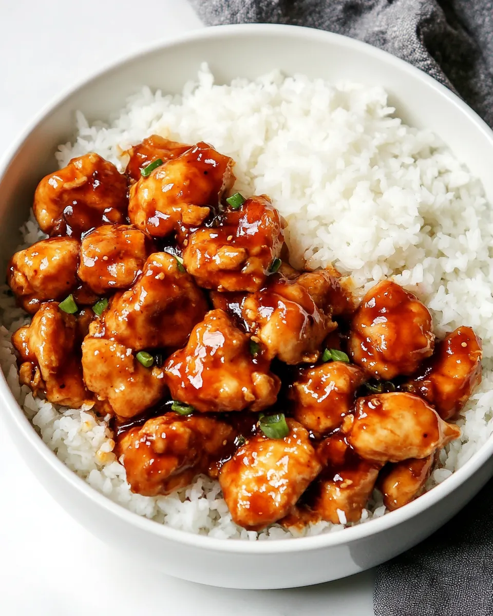 Delicious Air Fryer General Tsos Chicken plate image