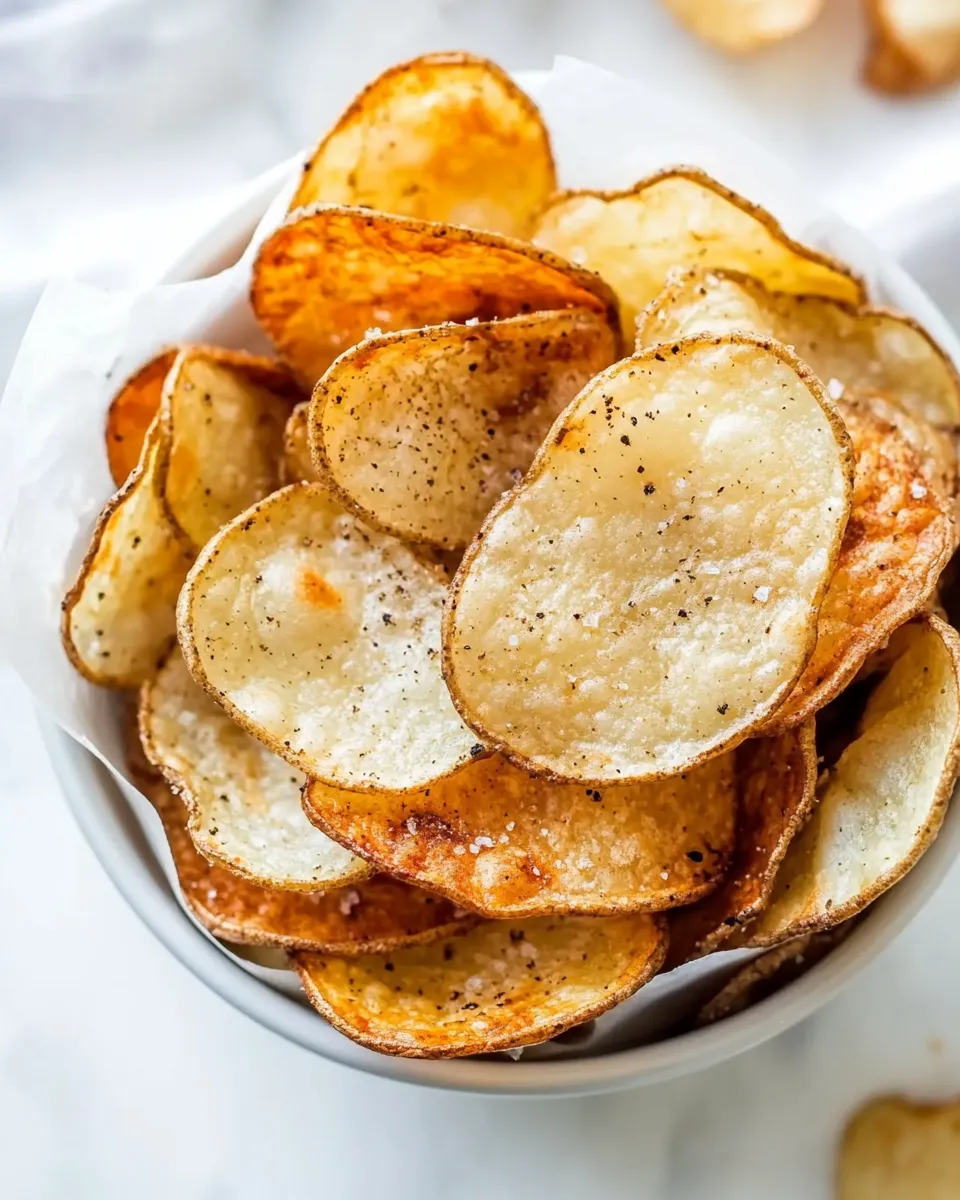 Delicious Air Fryer Potato Chips plate image