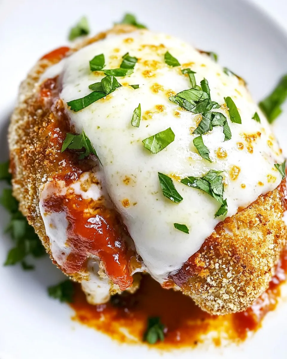Easy Air Fryer Stuffed Chicken Parmesan food shot