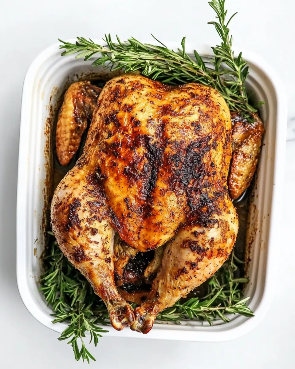 Delicious Air Fryer Whole Roast Chicken plate image