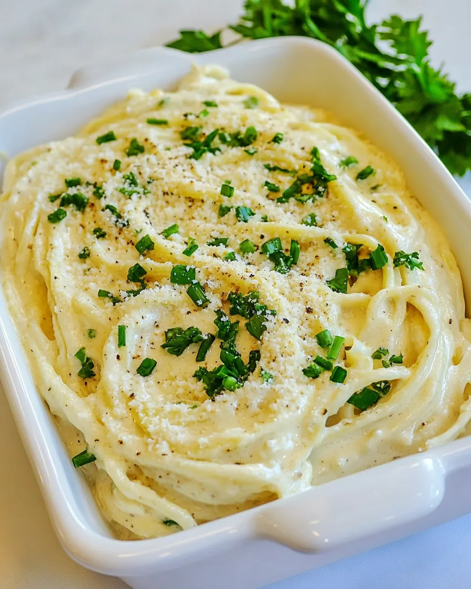 Easy Alfredo Sauce with Egg Yolks food shot