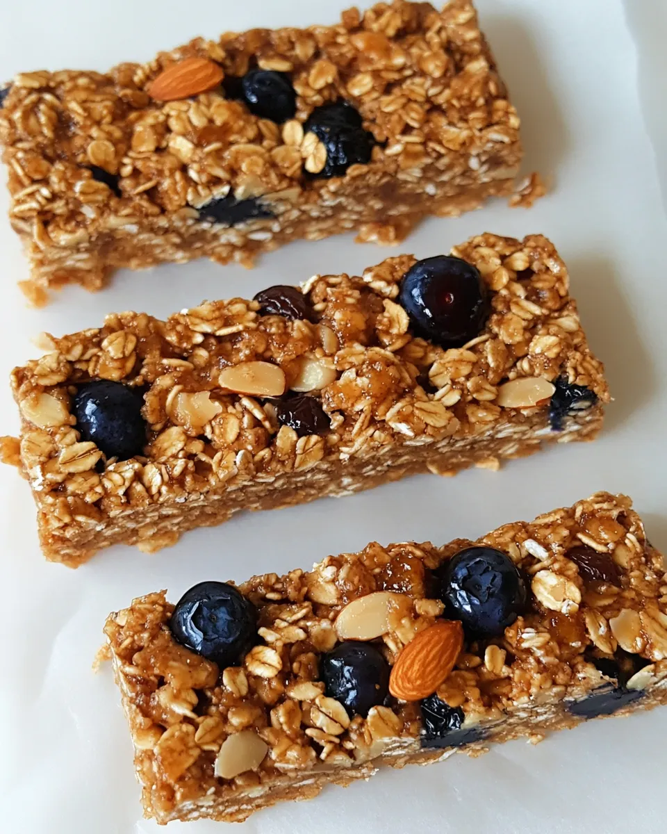 Delicious Almond, Blueberry & Date Homemade Granola Bars dish photo