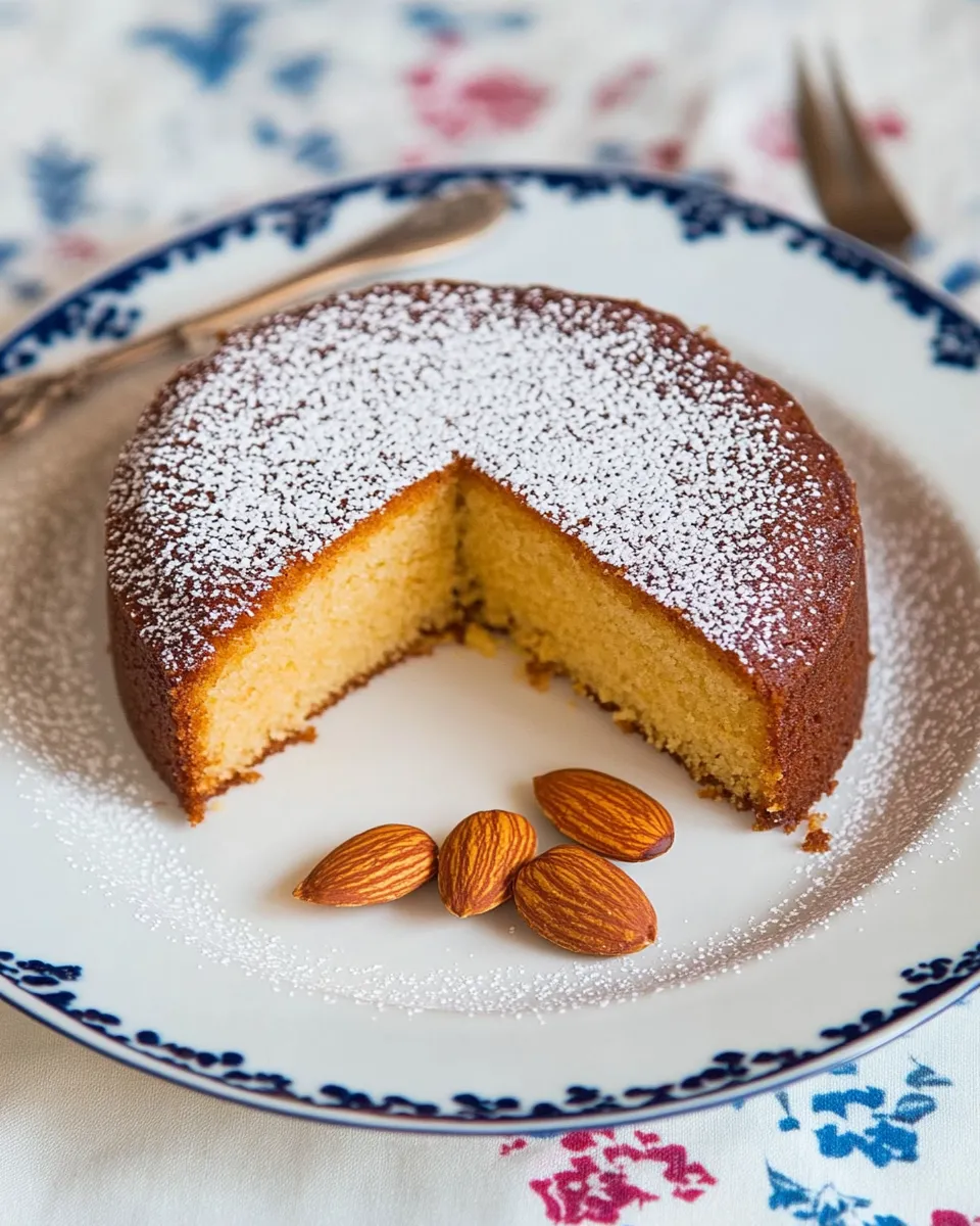 Delicious Almond Cake food shot
