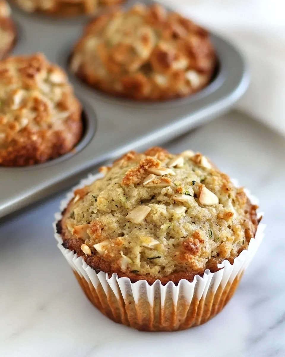 Delicious Almond Flour Gluten-Free Zucchini Muffins food shot